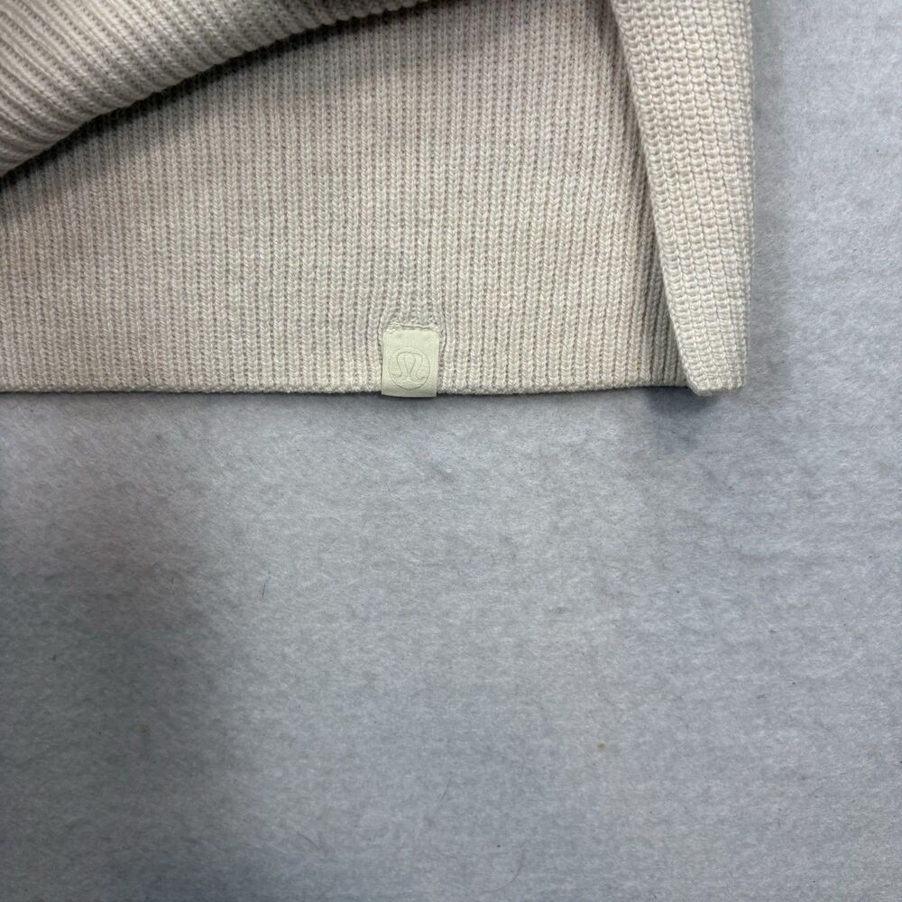 Lululemon NWT Merino Wool Blend Rib Crewneck Sweater Side Split Cream Size 4 - Picture 10 of 14